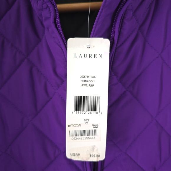 Lauren Ralph Lauren Purple Diamond Quilted Full-Zip Vest Size XL - Picture 8 of 14